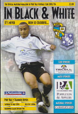 Port Vale v Tranmere Rovers Match Programme 2004-05-01